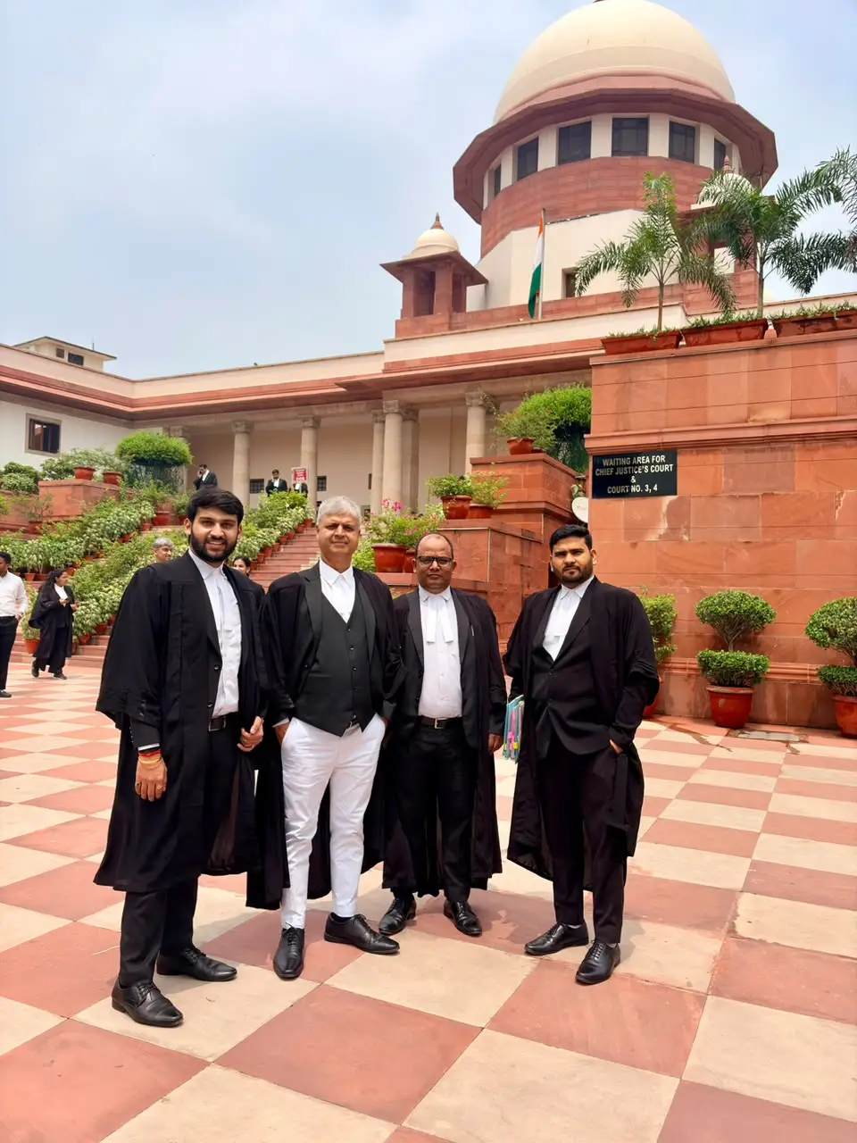 Advocate Gourav Prasad with associates outside the Supreme Court of India